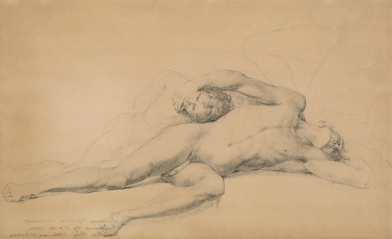 Estudo para a Morte do General Montgomery no Ataque ao Québec, 31 de Dezembro de 1775 de John Trumbull