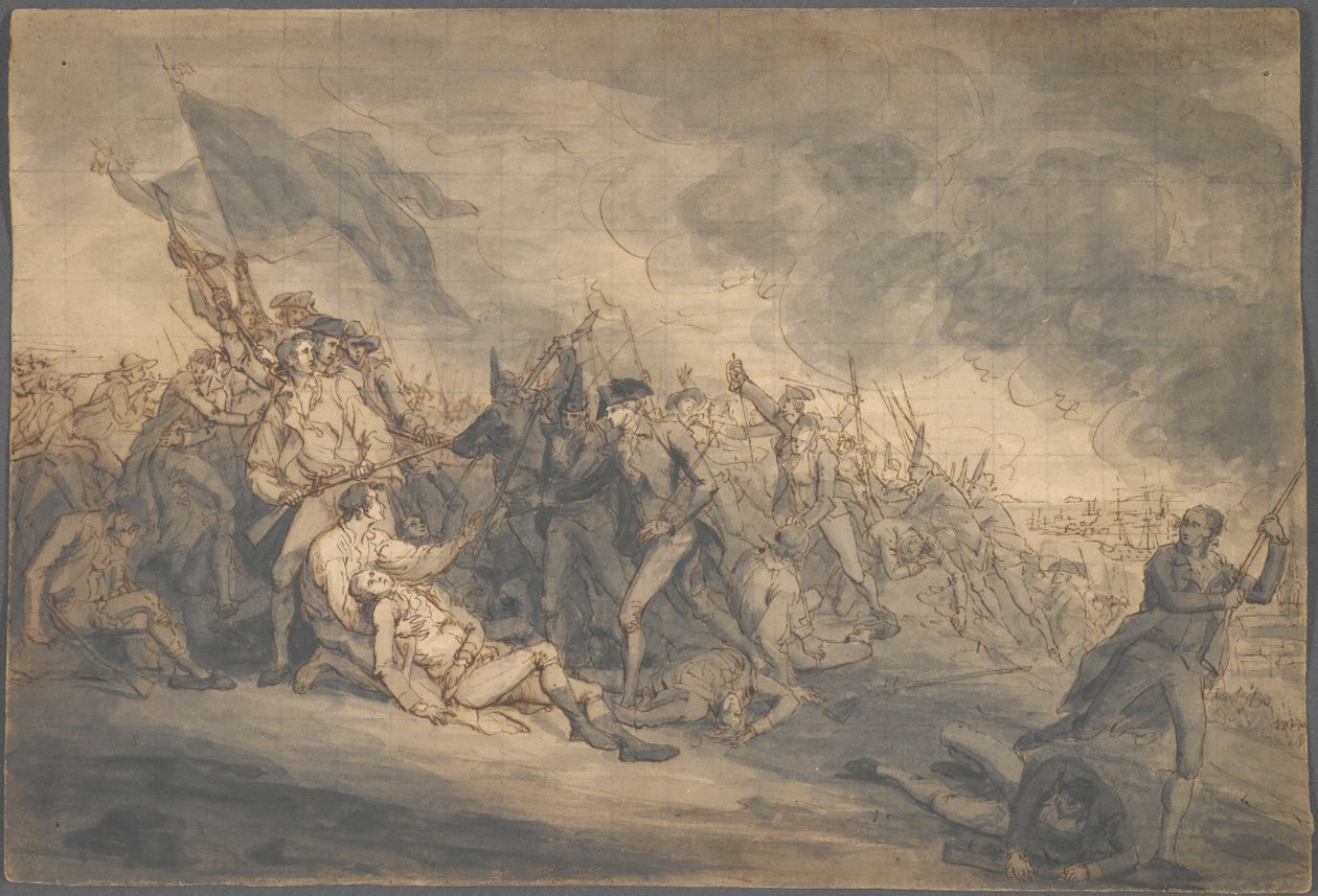Estudo para a Morte do General Warren no Bunker de John Trumbull