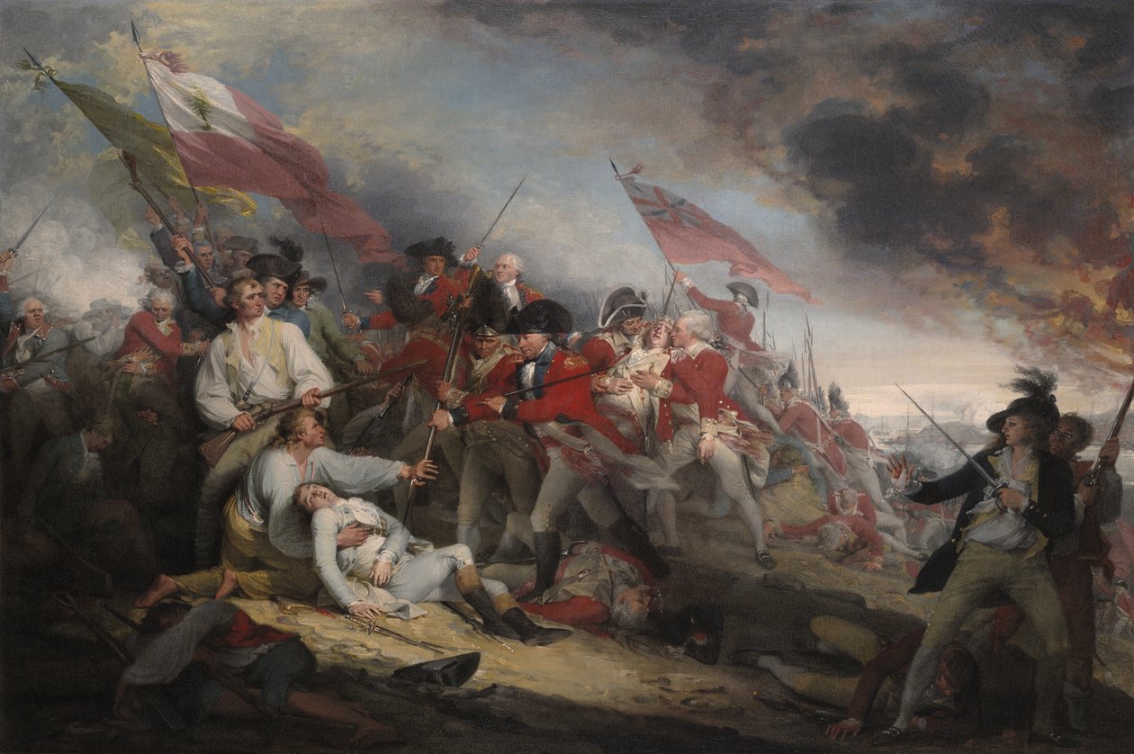 A Batalha de Bunkers Hill em 17 de junho de 1775 de John Trumbull