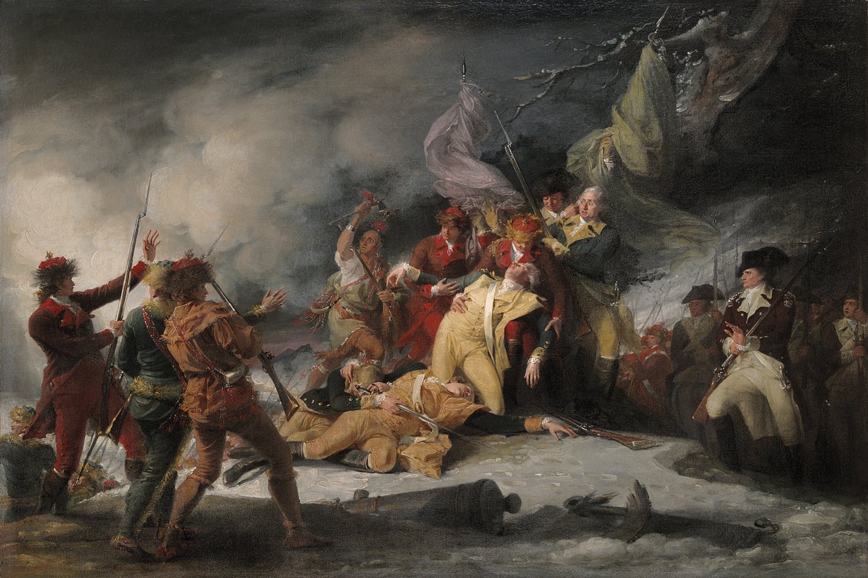A Morte do General Montgomery no Ataque em Quebec, em 31 de dezembro de 1775, 1786 de John Trumbull