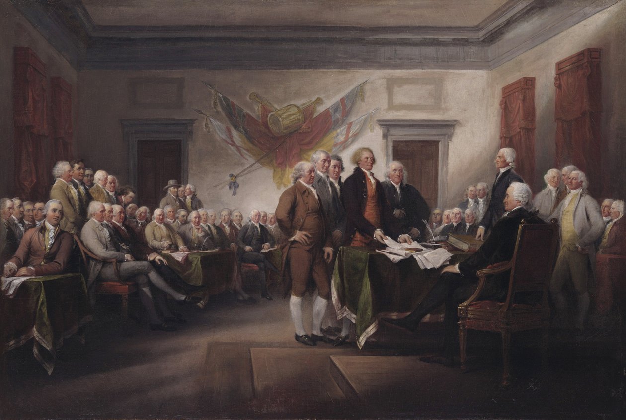A Declaração de Independência, 4 de julho de John Trumbull