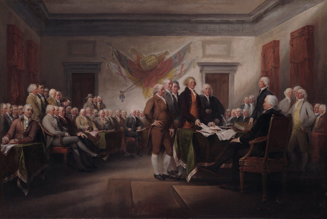 A Declaração de Independência, 4 de julho de 1776 de John Trumbull