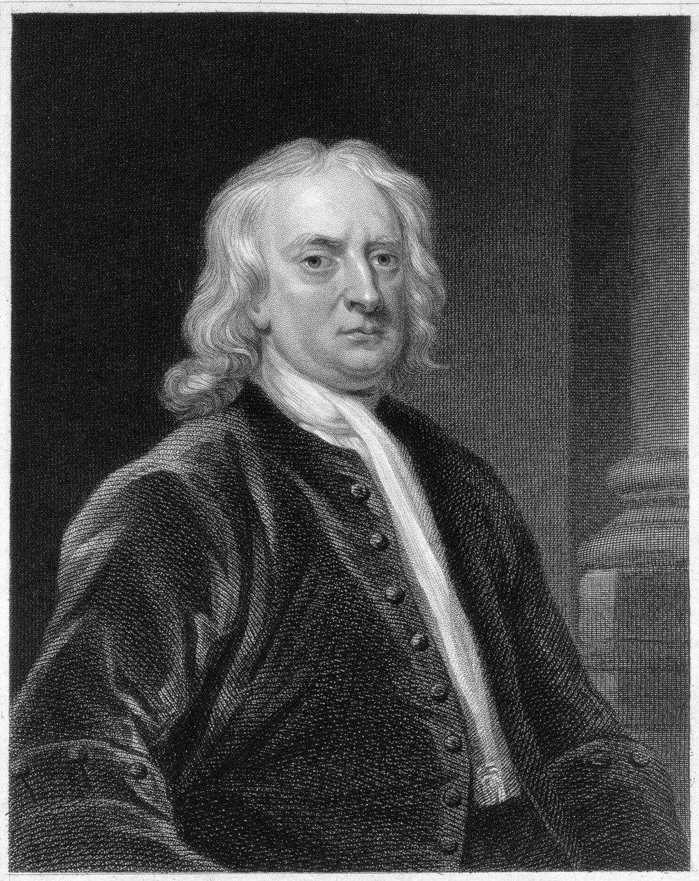 Retrato de Sir Isaac Newton (1642-1727), gravado por Edward Scriven (1775-1841) de John Vanderbank