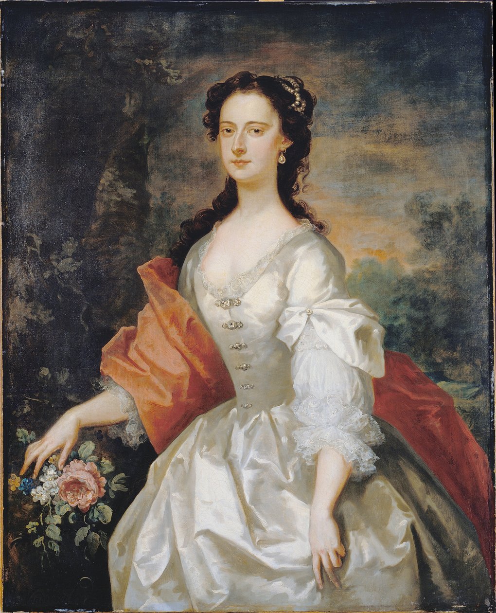 Retrato de uma mulher de branco de John Vanderbank