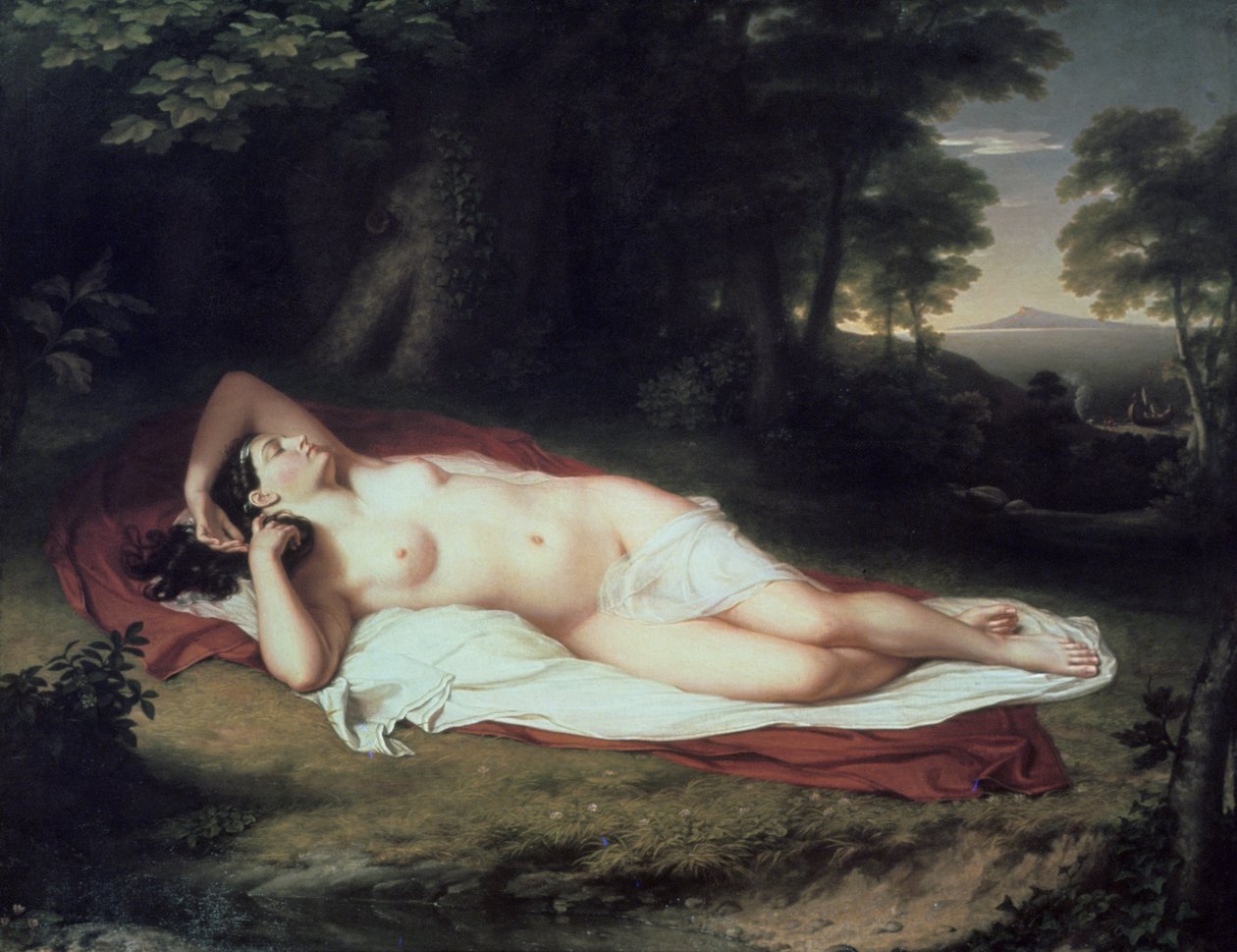 Ariadne adormecido na ilha de Naxos, 1809-1814 de John Vanderlyn