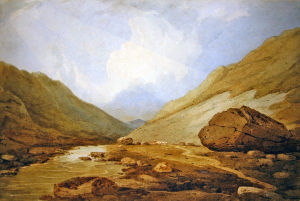 A View in the Pass of Llanberis (aguarela sobre papel) de John Varley