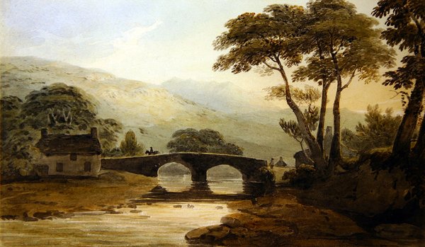 Baddgelert Bridge (aguarela sobre papel) de John Varley