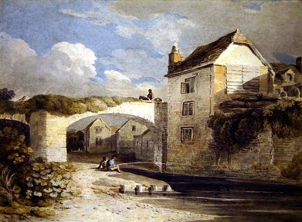 Boys Fishing (aguarela sobre papel) de John Varley