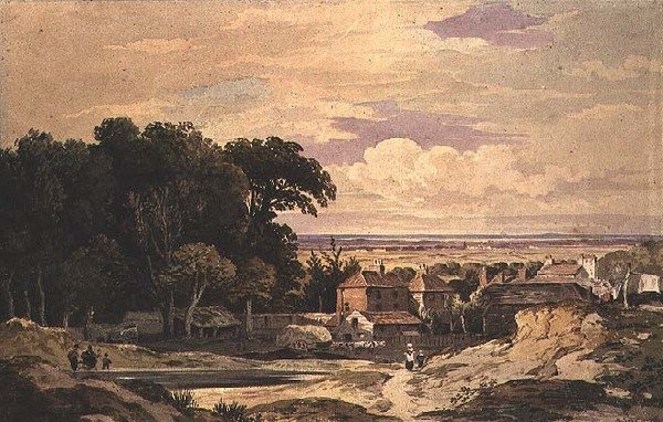 Frognal, Hampstead, c.1825 (aguarela) de John Varley
