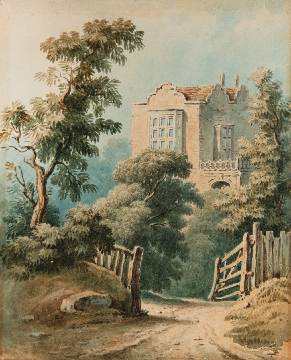 Holland House, Kensington (aguarela) de John Varley