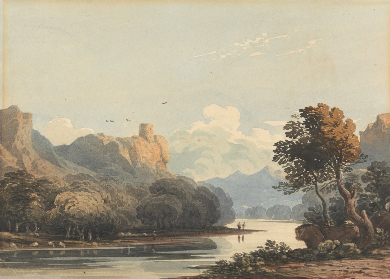 Paisagem com uma torre ao longe de John Varley