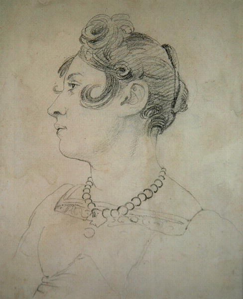 Retrato de Matilda Lowry (lápis sobre papel) de John Varley