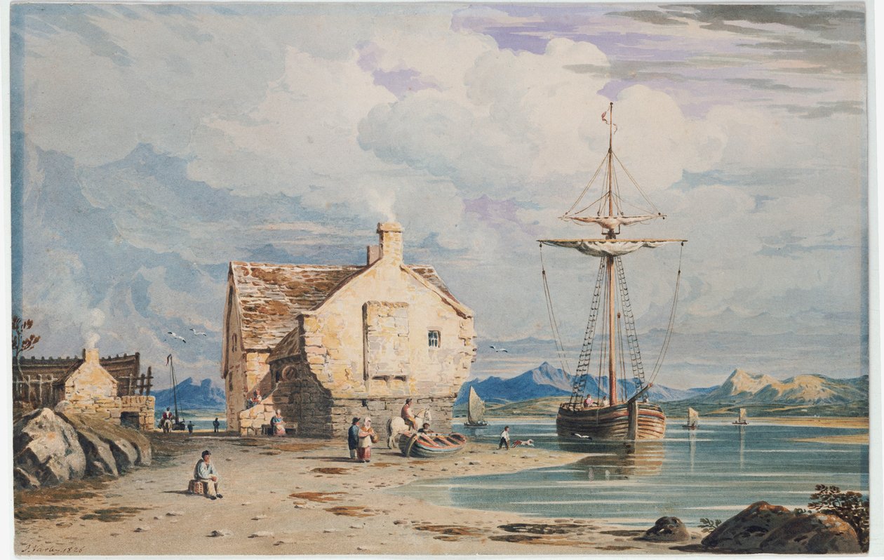 Balsa de Tegwin com Snowdon à distância, perto de Harlech, North Wales, 1826 de John Varley