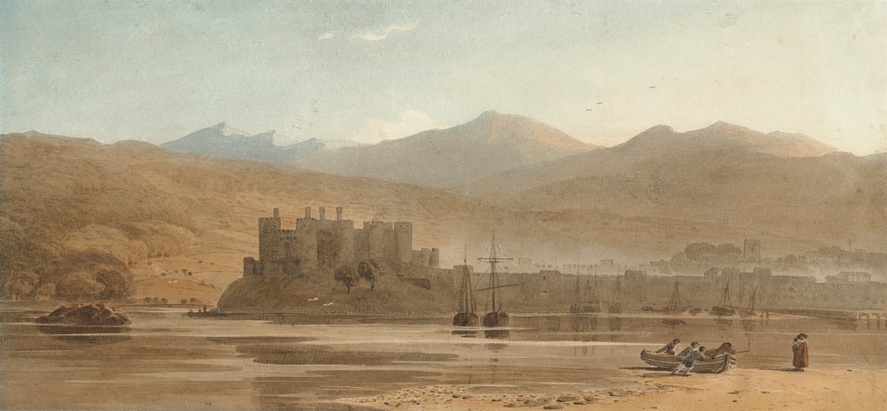 Vista do Castelo de Conwy, Norte do País de Gales de John Varley