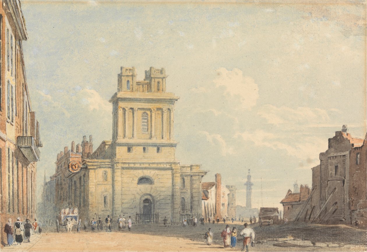 Vista de New Street, perto da ponte de Londres de John Varley
