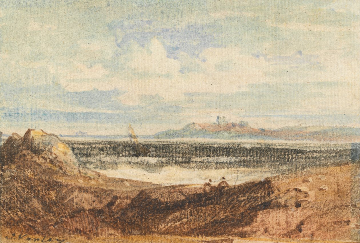 Vista de Rugged Coastline, Bamburgh, Northumberland de John Varley