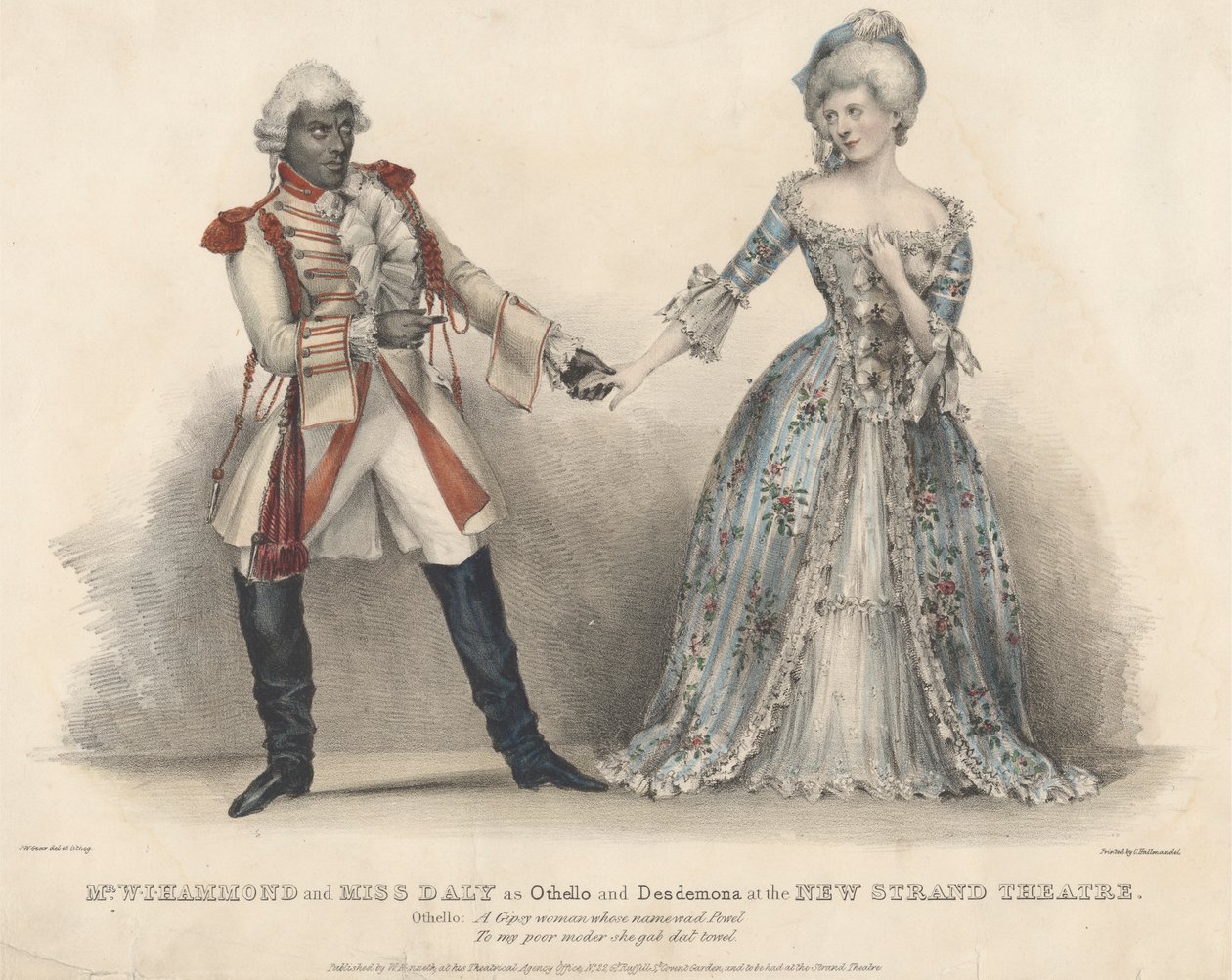 Sr. W. J. Hammond e Miss Daly como Othello e Desdemona no New Strand Theatre de John W. Gear