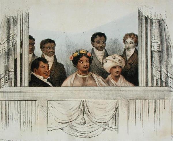 Suas Majestades Rei Rheo Rhio, Rainha Tamehamalu, Madame Poki, das Ilhas Sandwich e suite como apareceram no Theatre Royal, Drury Lane, 4 de Junho de 1824 de John W. Gear