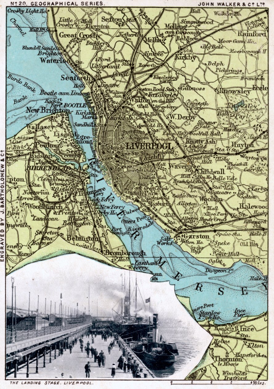 Mapa de Liverpool, Merseyside, 1903. de John Walker