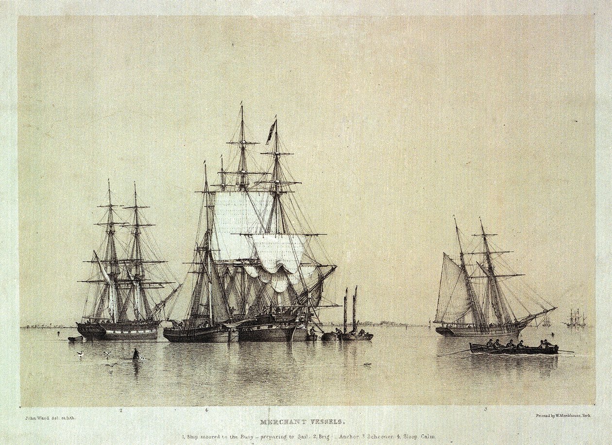 Estudos Marítimos, navios mercantes de John Ward