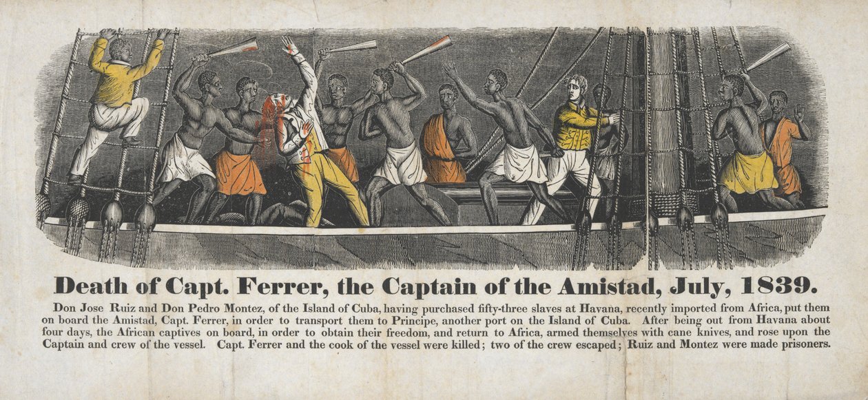 Morte do capitão Ferrer, o capitão do Amistad, julho de 1839 de John Warner Barber