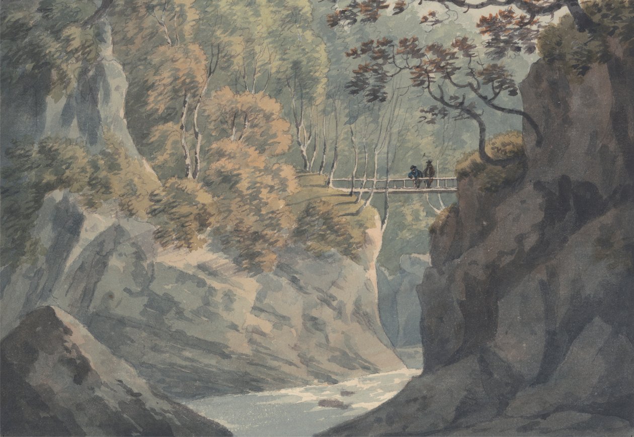 Ponte Alpina e Cenário Florestal perto de Pistil y Maw de John Warwick Smith
