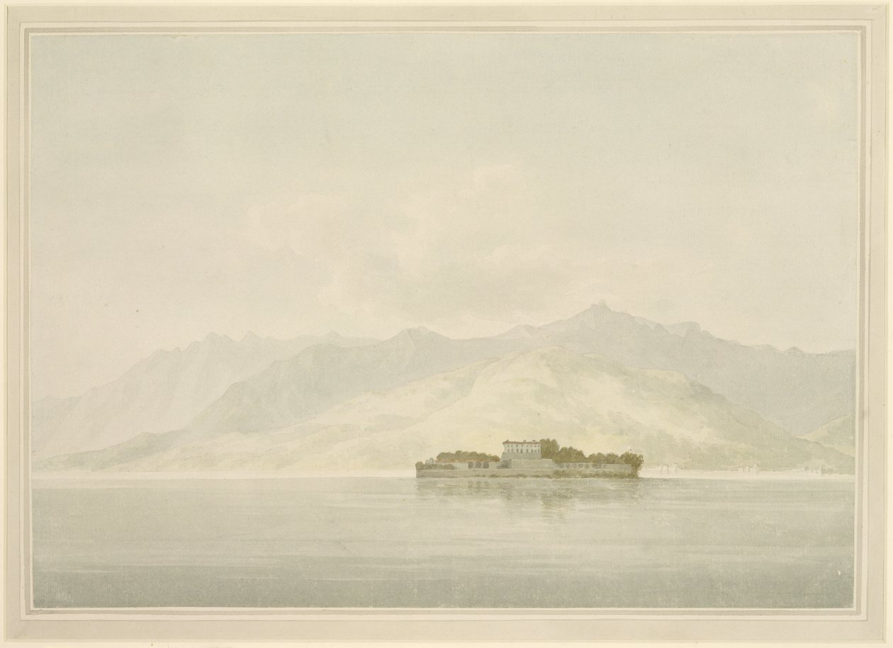 Isola Madre, Lago Maggiore, c.1781 (wc sobre grafite sobre papel) de John Warwick Smith