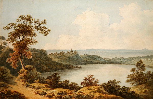 Lago Albano (aguarela sobre papel) de John Warwick Smith