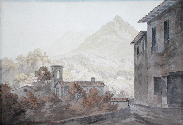 Lago Lugano (aguarela sobre papel) de John Warwick Smith