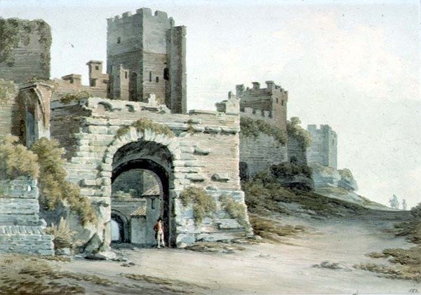 Porta Tiburtina (agora Porta di San Lorenzo), Roma, vista dentro de John Warwick Smith