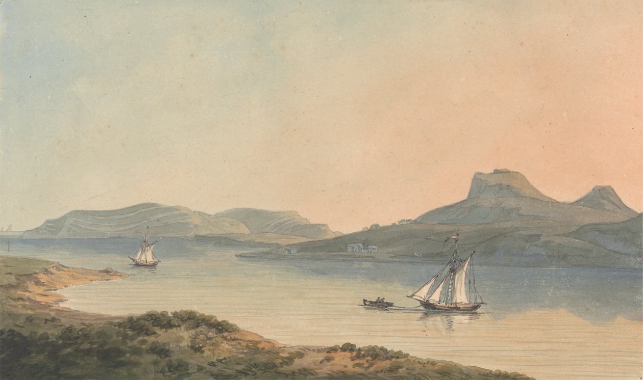 Vista do Castelo Primitivo de Diganwy de John Warwick Smith
