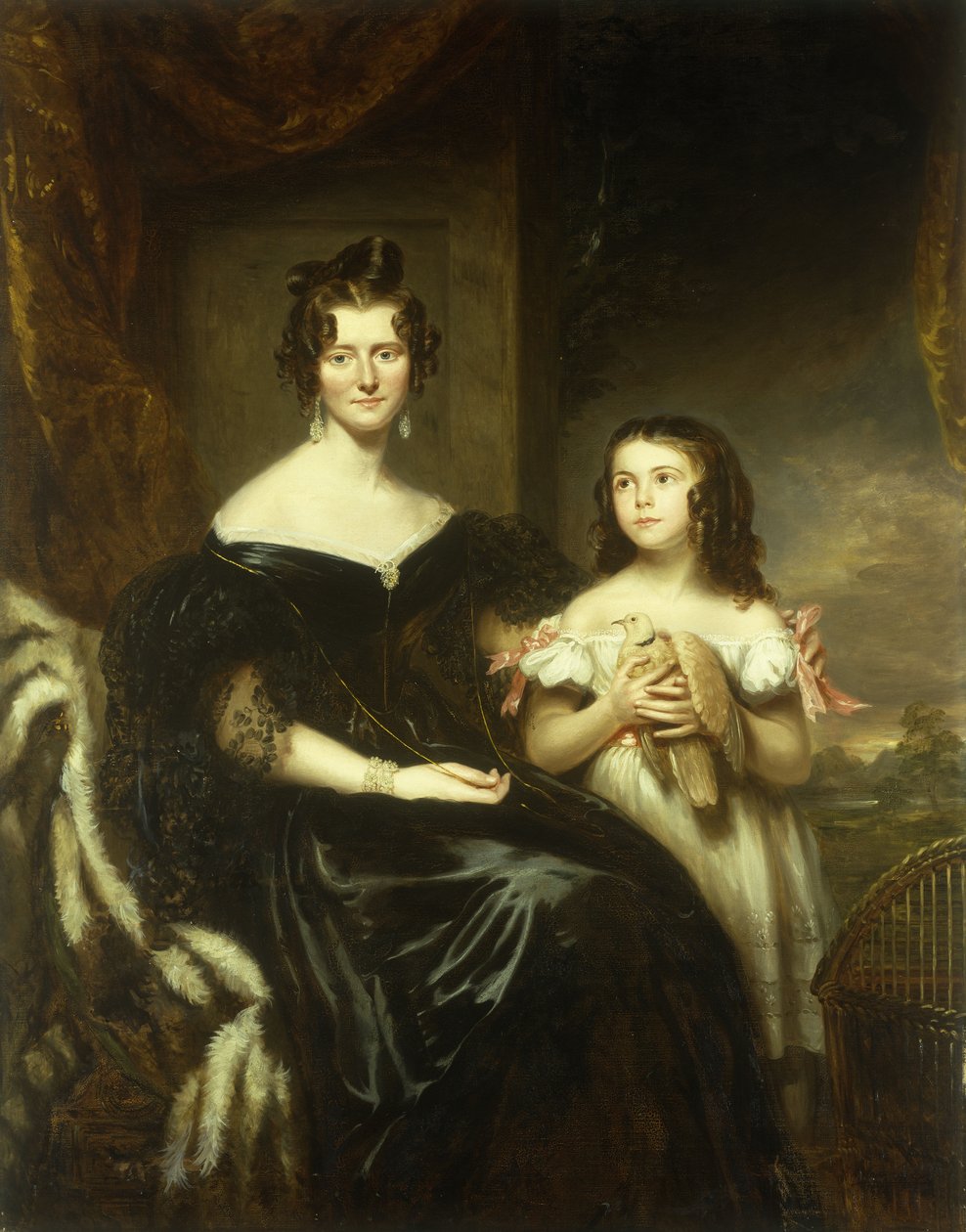 Retrato de uma senhora elegante e sua filha de John Watson Gordon