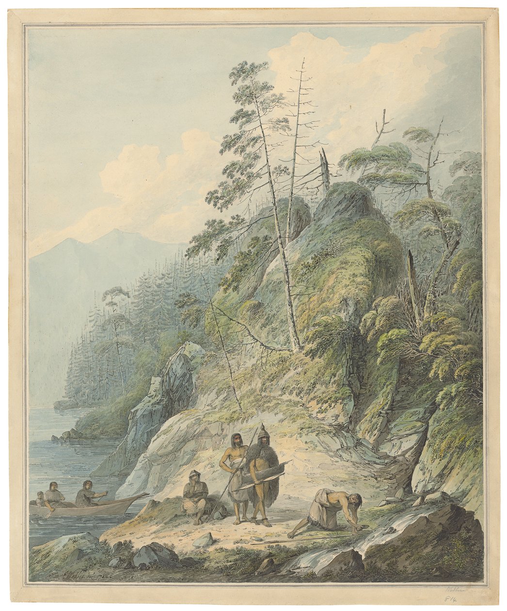 Uma vista em Nootka Sound, 1784 de John Webber