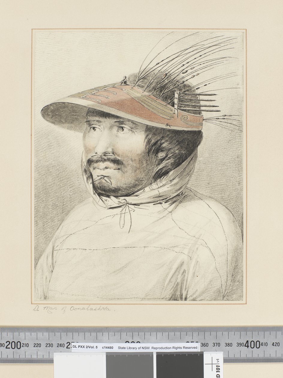 F.28 A Man of Oonalashka, c.1773-84 (aquarela) de John Webber