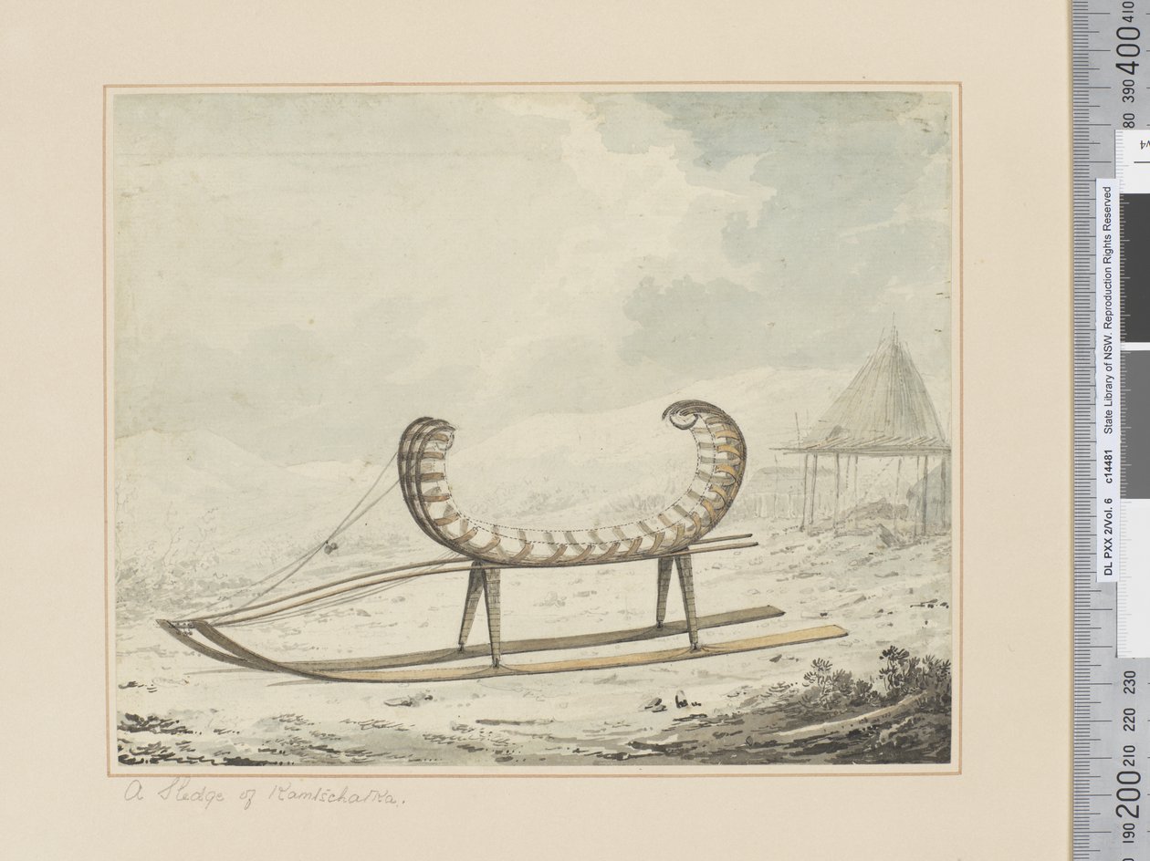 F.40 A Sledge of Kamtschatka, c.1783-84 (aguarela) de John Webber