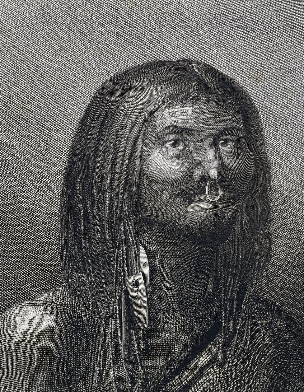 Homem polinésio de Nootka Sound, ilustração de John Webber (1752-1793) feita durante a terceira viagem (1776-1779) de James Cook (1728-1779), de John Webber
