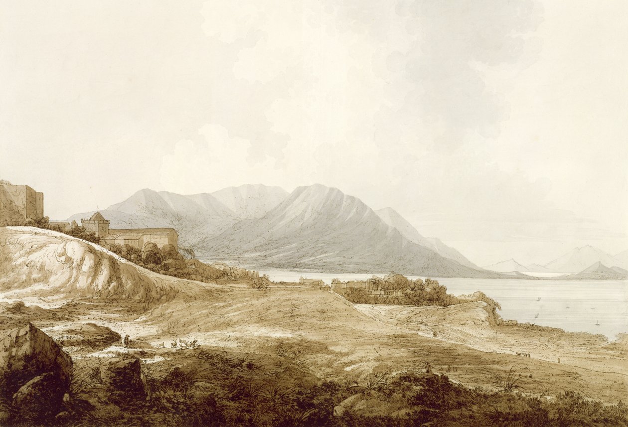 Veja em Macau, incluindo a Residência de Camões, onde escreveu o seu Lusiad, de &39;Views in the South Seas&39;, pub. 1788 de John Webber