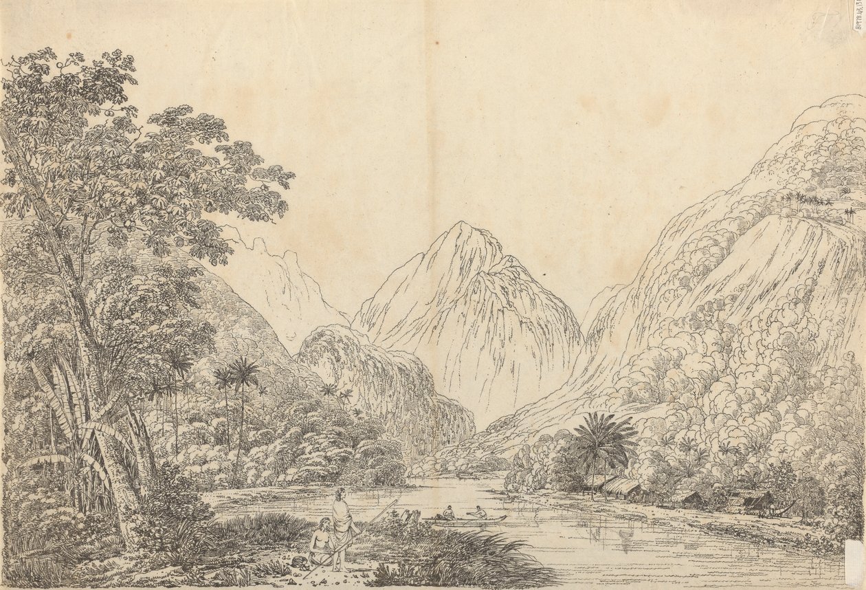 Vista em Oheitepeha Bay, Otaheite de John Webber