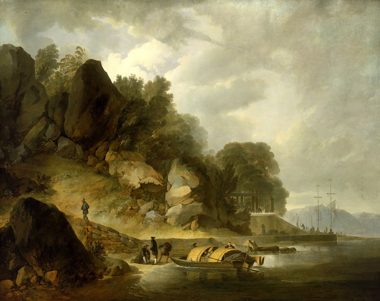Vista de Macau, perto do rio Guangdong (ou rio das Pérolas) (China). Óleo sobre tela de John Webber
