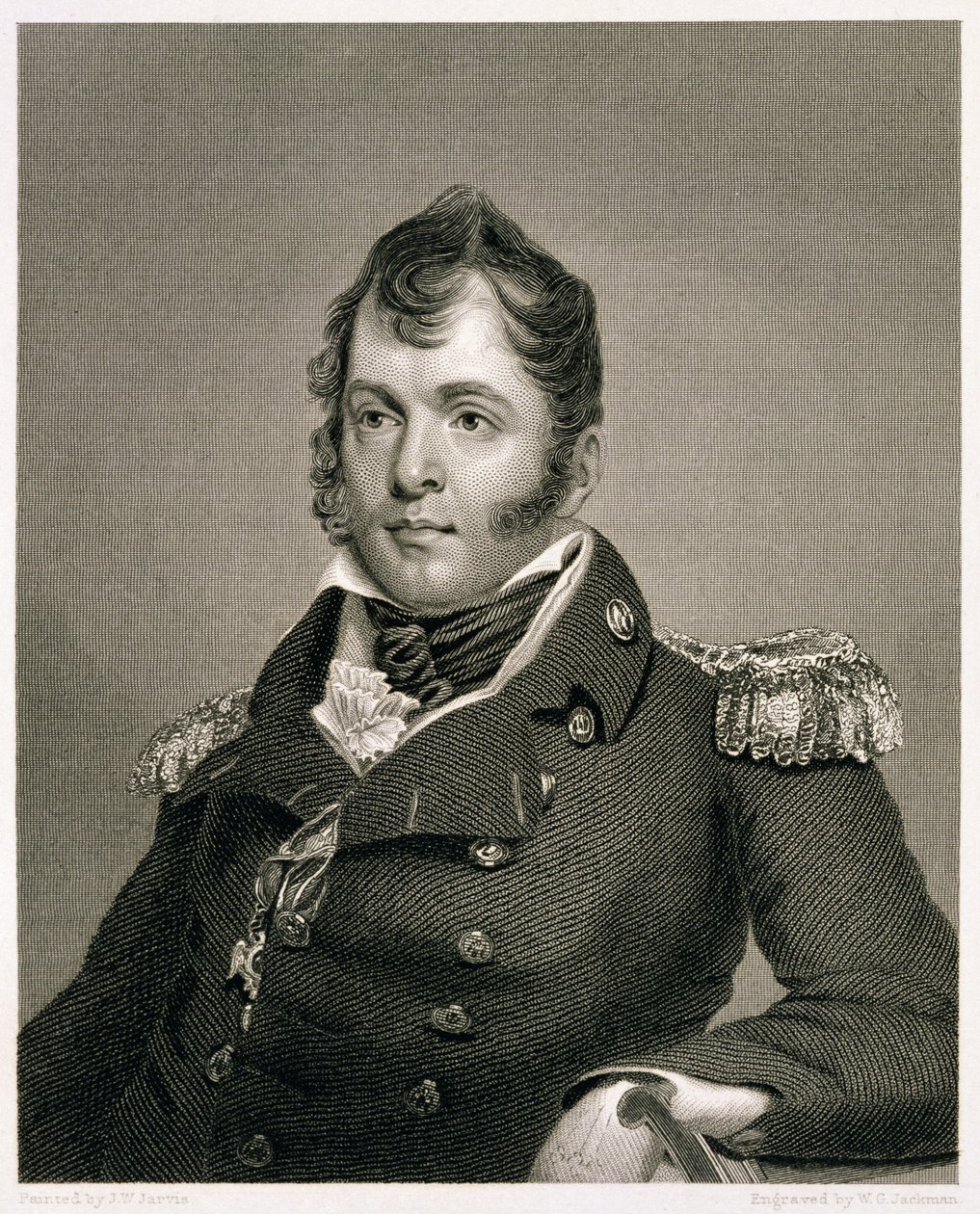 Comodoro Oliver Hazard Perry (1785-1819), gravado por William G. Jackman de John Wesley Jarvis