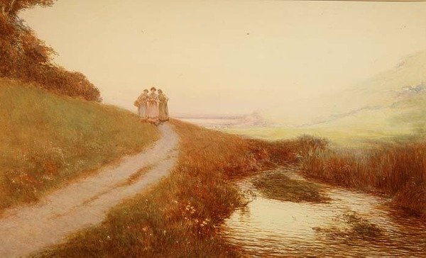 Brook e Mar, Branscombe (aguarela) de John White