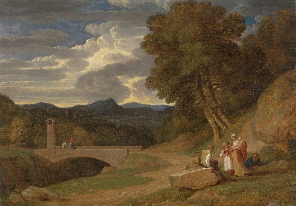 Uma paisagem italiana tardia de John White Abbott