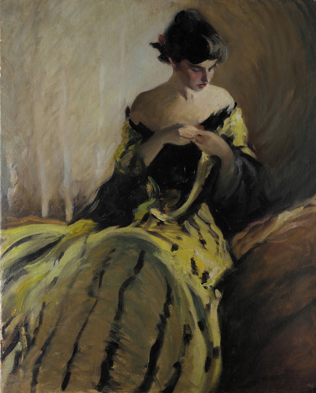 Estudo em Esboço de Óleo Preto e Verde, ca. 1906 de John White Alexander