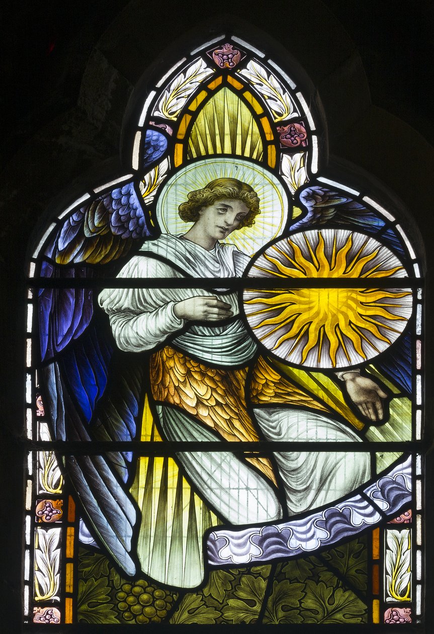 Anjo segurando a lua, c.1889 de John William Brown
