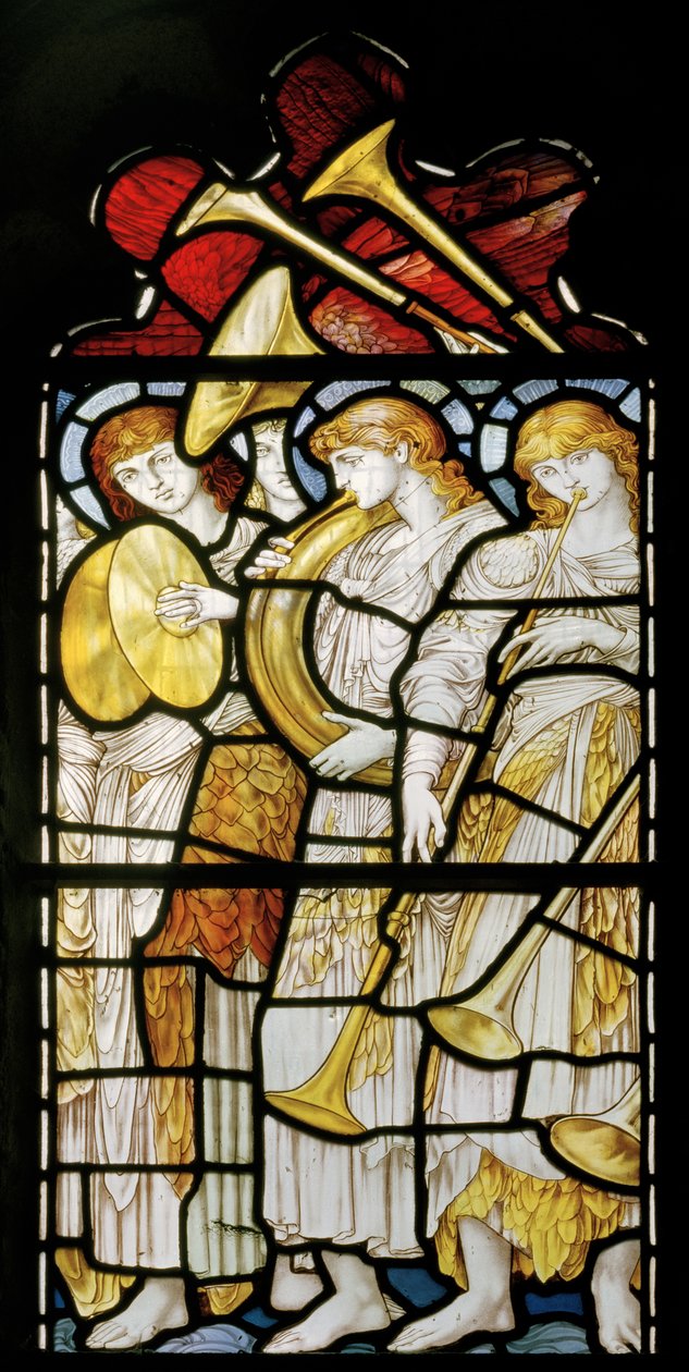 Musical Angels, Te Deum, East Window, c.1888 (vitral) de John William Brown