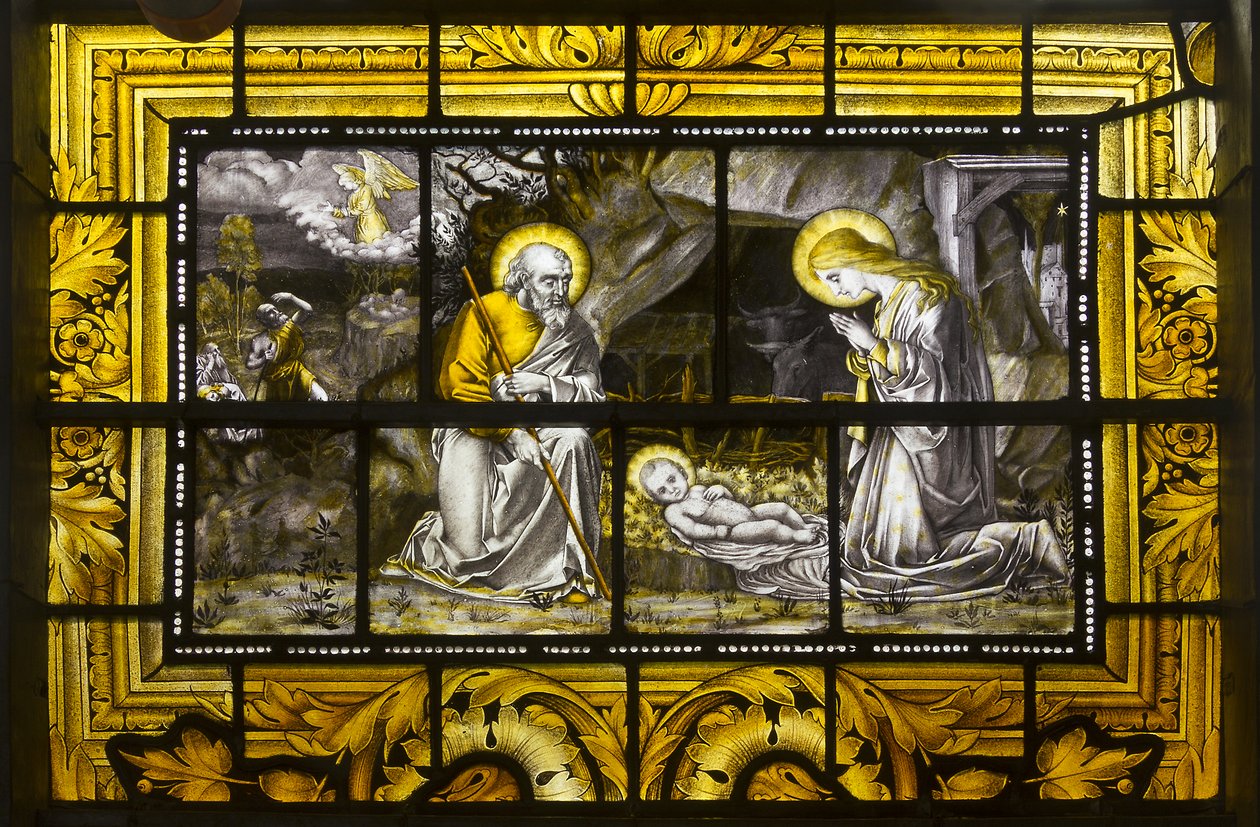 Oxford, Trinity College, James Powell e filhos, John William Brown (1842-1928), A Natividade, 1885 de John William Brown
