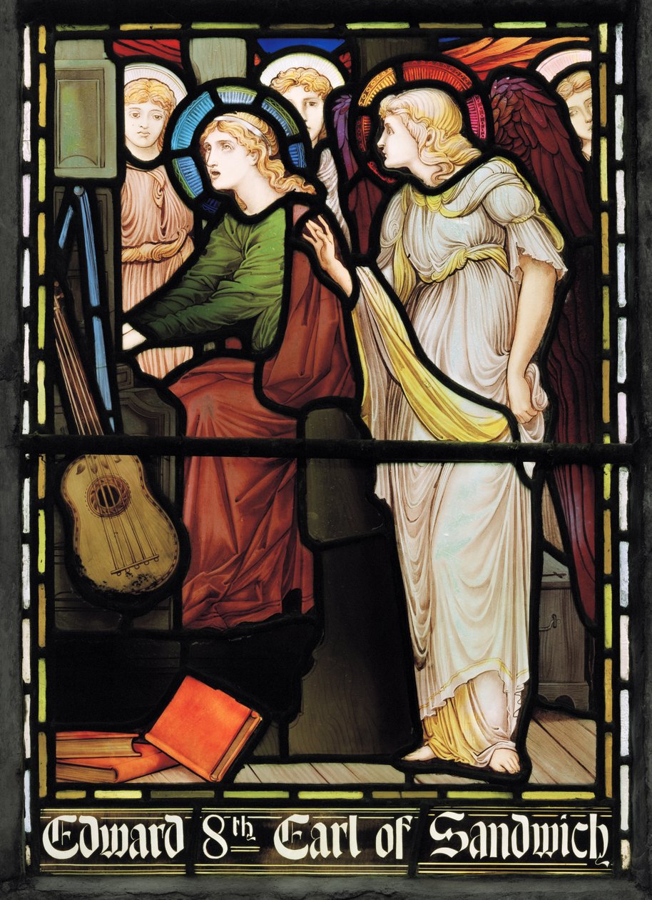 St Cecilia Singing, Lady Chapel Janela, c.1885 (vitrais) de John William Brown