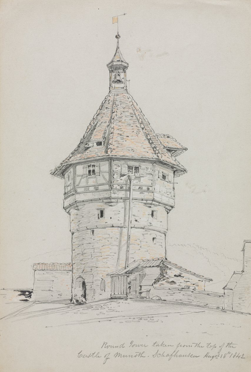 Torre Redonda, Castelo de Munot, Schaffhausen, Suíça de John William Casilear