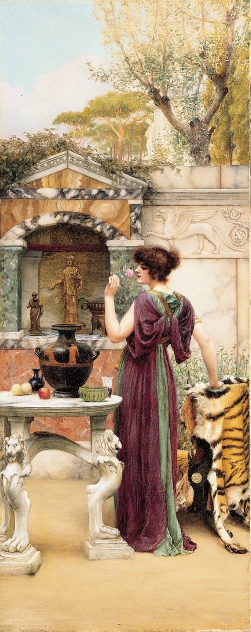 No Santuário do Jardim, Pompéia de John William Godward