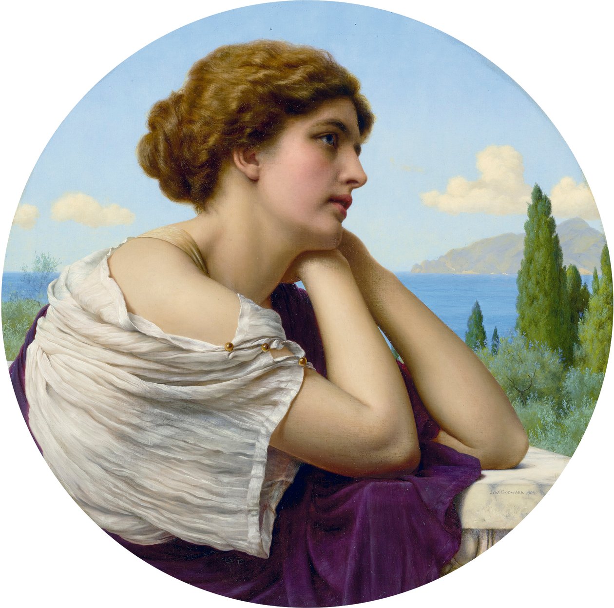 Coração nos seus lábios e alma nos seus olhos, por John William Godward de John William Godward